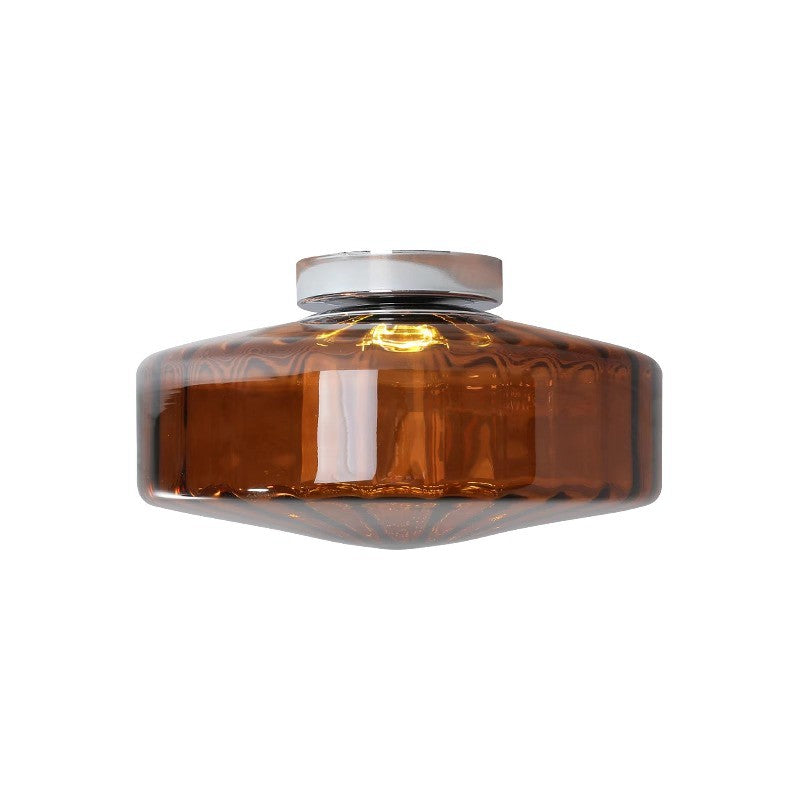 Vintage Geribbeld Glazen Plafondlamp Groen – Klassieke Verlichting voor Eetkamer, Entree & Gang | Sansoti