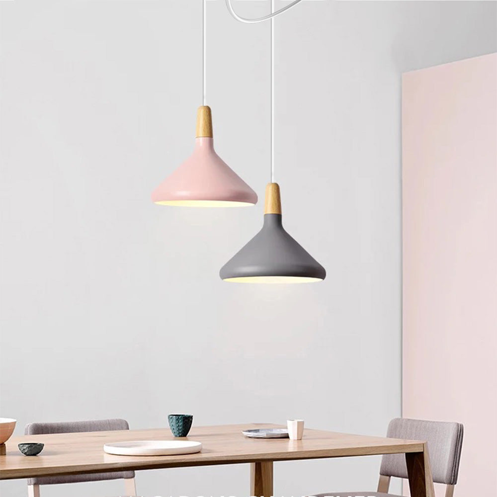 Hanglamp Scandinavisch Aluminium Hout Wit E27 Eettafel Woonkamer Minimalistisch Design Verlichting Keukeneiland | Sansoti