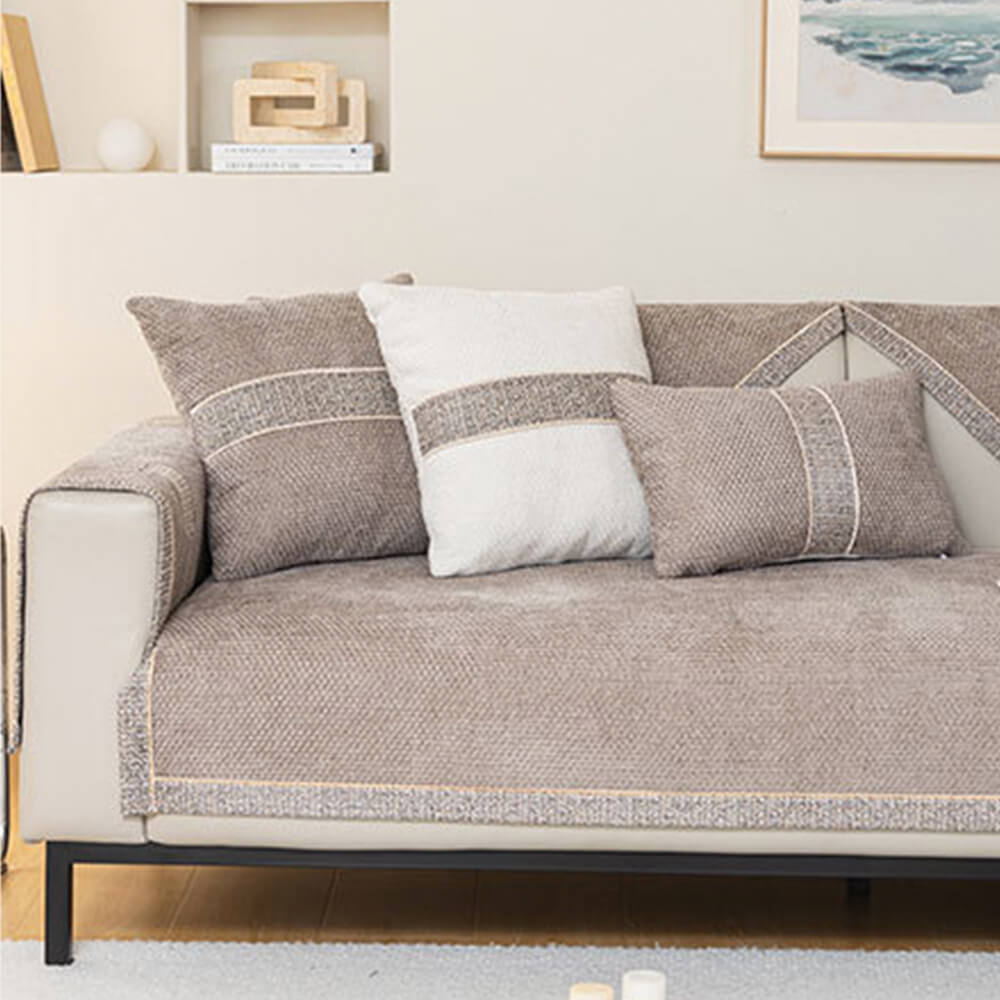 Geweven Chenille Bankhoes met Antislip Tweed Textuur voor Optimale Bescherming van Meubels Bank Sofa | Sansoti