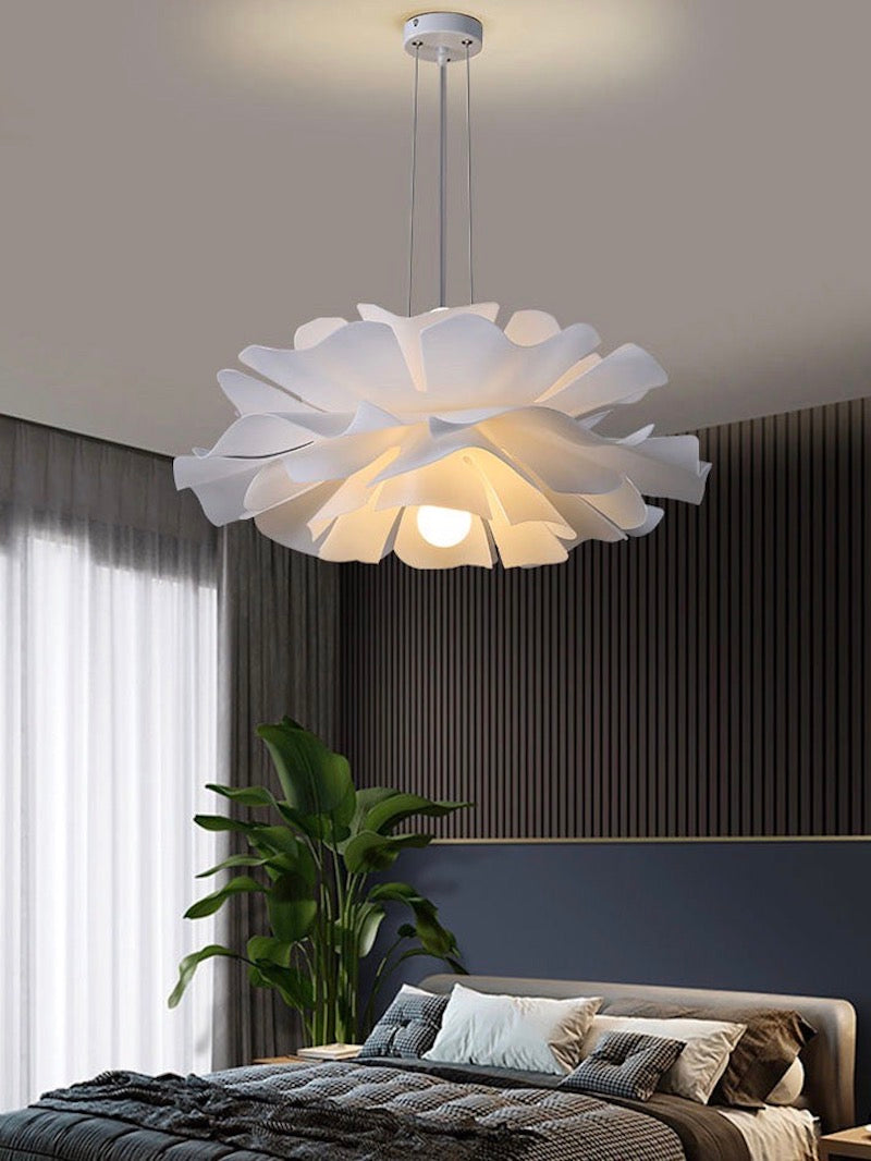 Handgemaakte Acryl Hanglamp Lotus Bloem Wit Scandinavisch Design | Sansoti