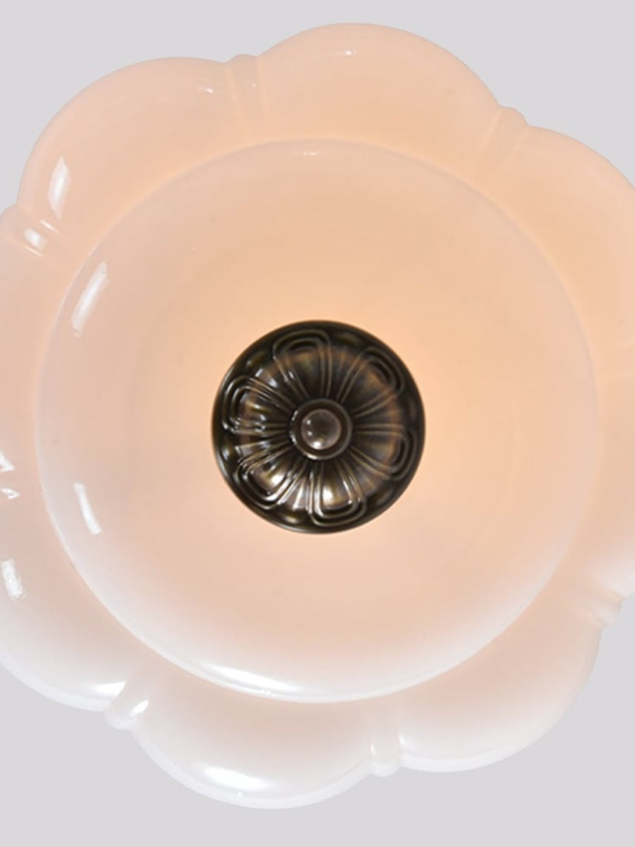 Retro Plafondlamp met Melkglazen Kap – Verfijnde Semi-Flush Mount Verlichting voor Moderne Interieurs | Sansoti