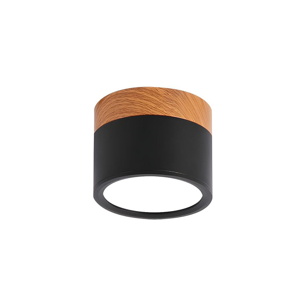 Cylinder kleine Deckenleuchte LED Holz modern Decke Flur Wohnzimmer kompakt Design | Restfield