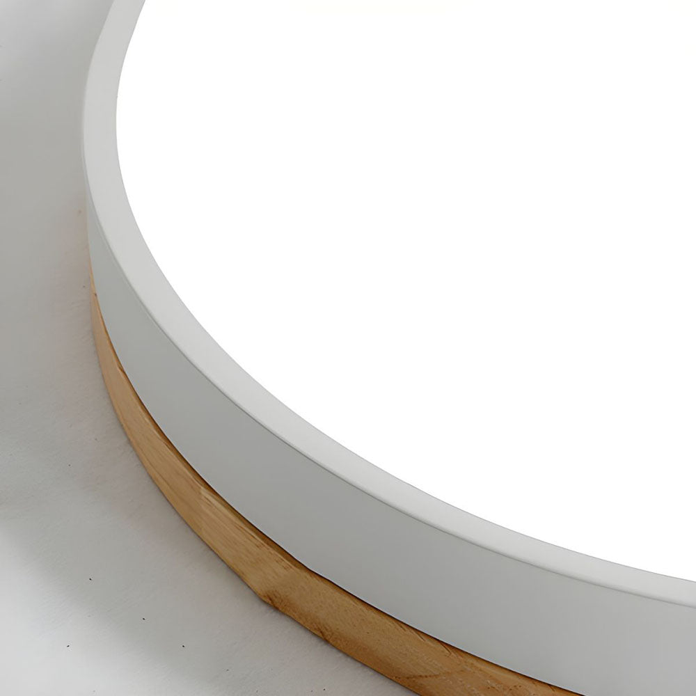 Plafondlamp Hout Rond LED met Acryl – Dimbaar Warm Licht Scandinavisch Design Woonkamer Slaapkamer 30cm 40cm 50cm 60cm | Sansoti