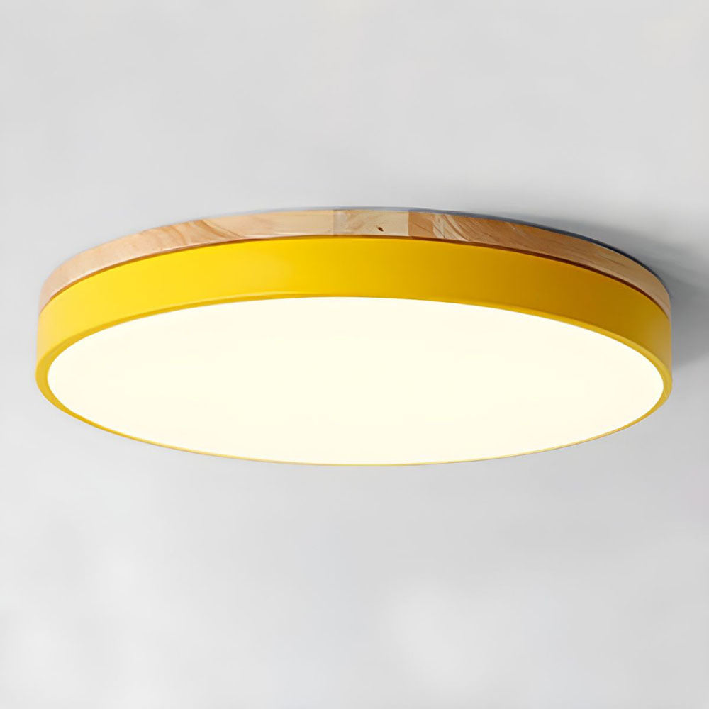 Plafondlamp Hout Rond LED met Acryl – Dimbaar Warm Licht Scandinavisch Design Woonkamer Slaapkamer 30cm 40cm 50cm 60cm | Sansoti