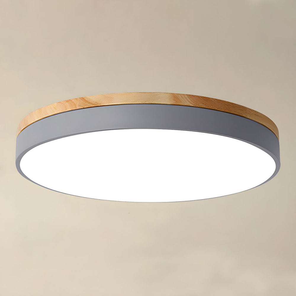 Plafondlamp Hout Rond LED met Acryl – Dimbaar Warm Licht Scandinavisch Design Woonkamer Slaapkamer 30cm 40cm 50cm 60cm | Sansoti