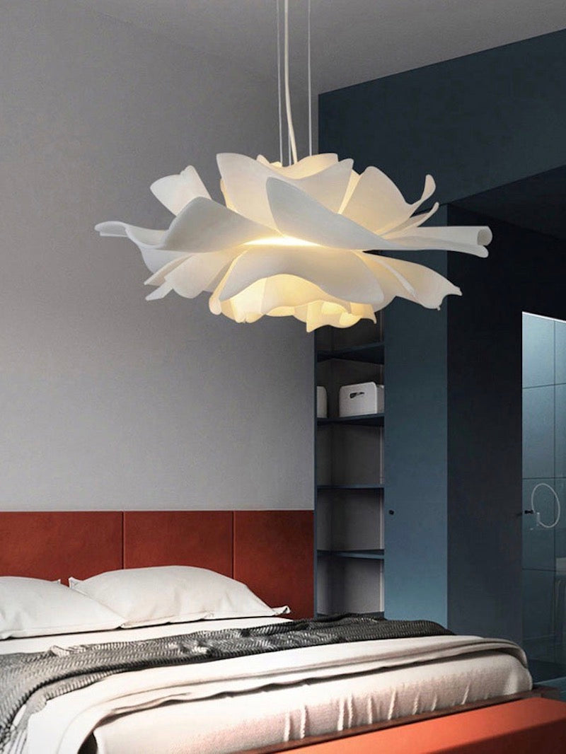 Handgemaakte Acryl Hanglamp Lotus Bloem Wit Scandinavisch Design | Sansoti