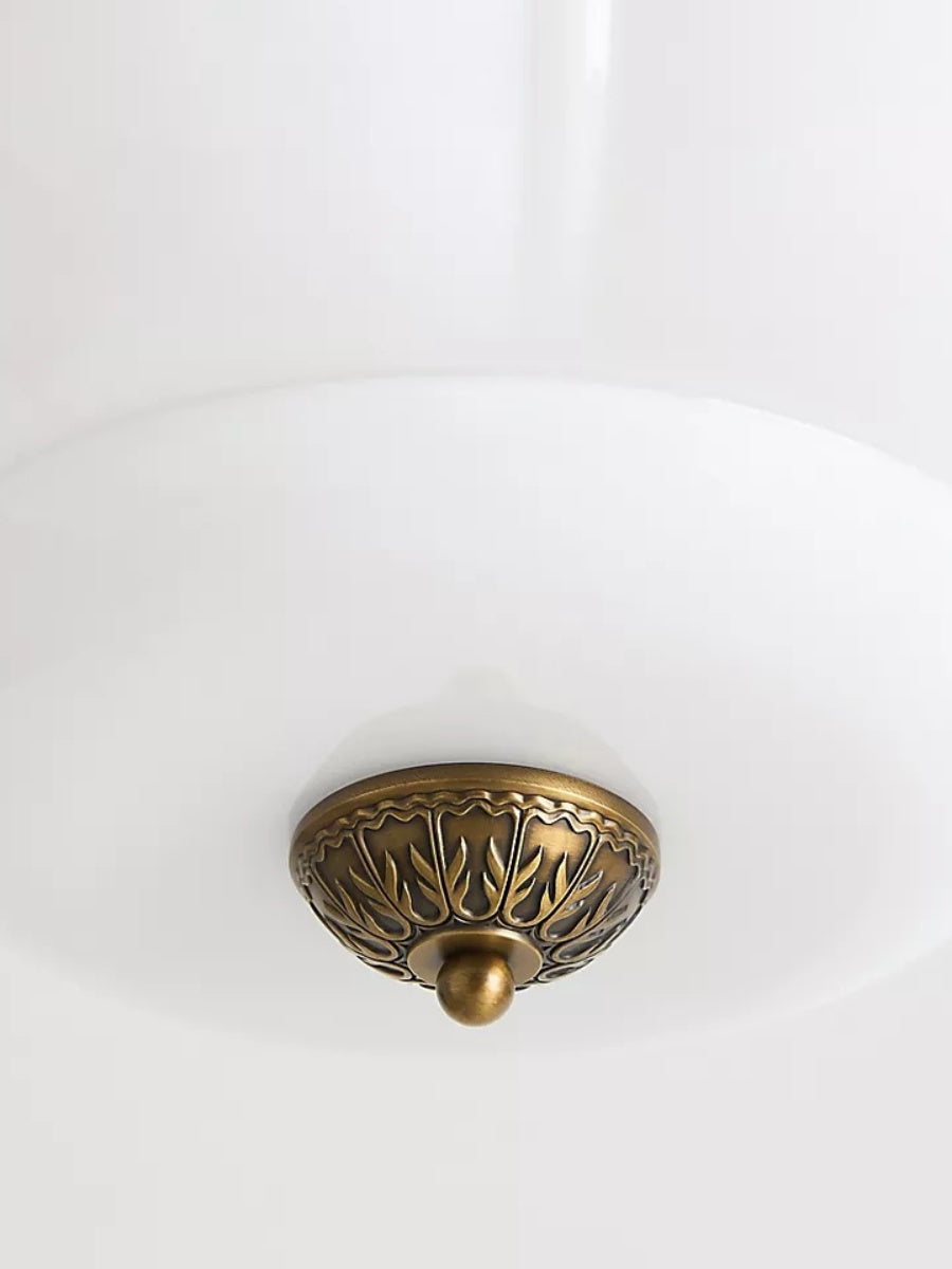 Retro Plafondlamp met Melkglazen Kap – Verfijnde Semi-Flush Mount Verlichting voor Moderne Interieurs | Sansoti