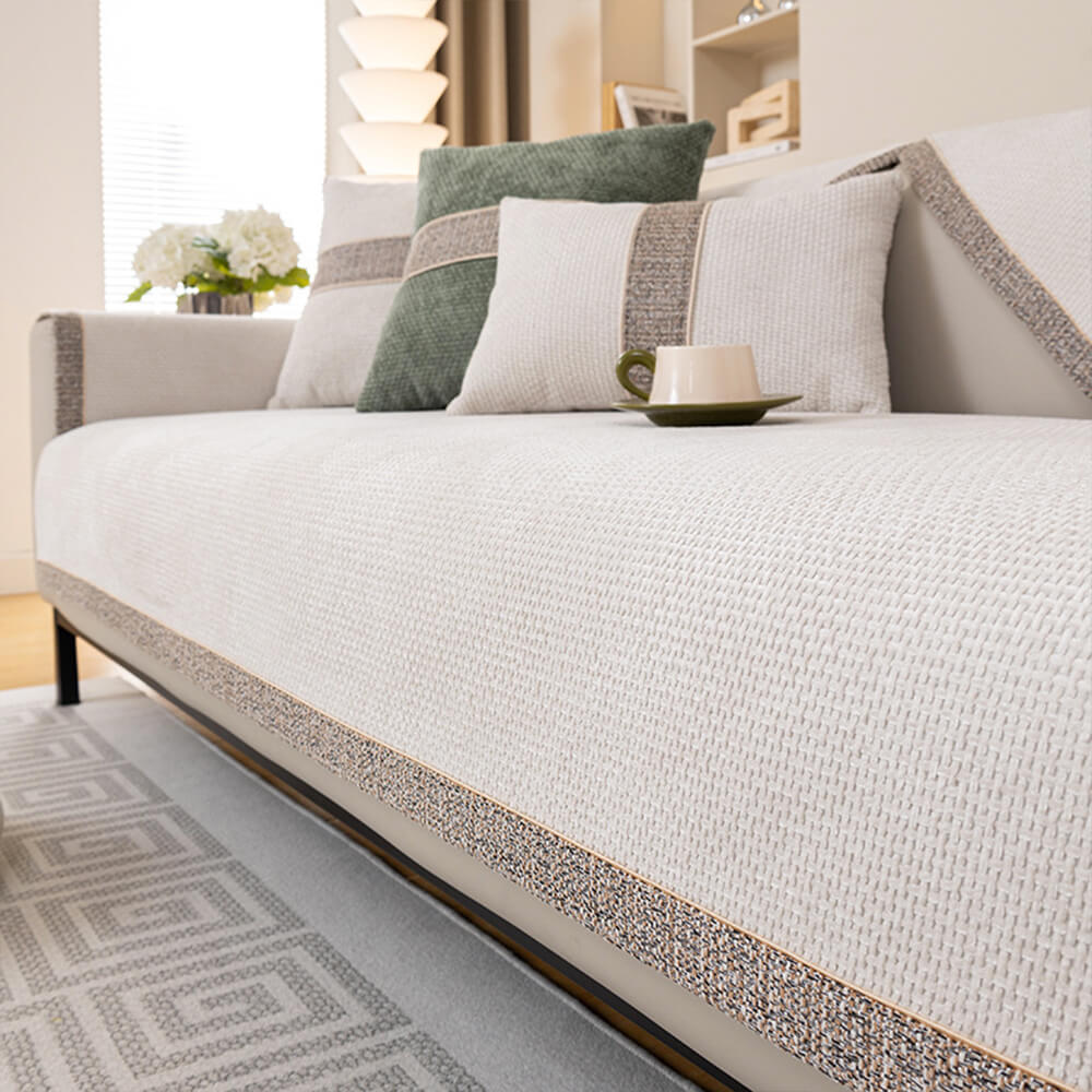 Geweven Chenille Bankhoes met Antislip Tweed Textuur voor Optimale Bescherming van Meubels Bank Sofa | Sansoti