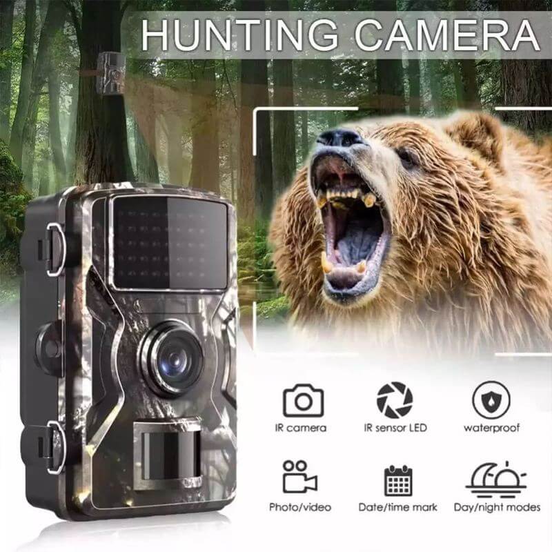 Caméra animalière 1080p Vision nocturne Étanche IP66 12MP Capteur de mouvement Photographie de la nature Observation de la faune | Sansoti