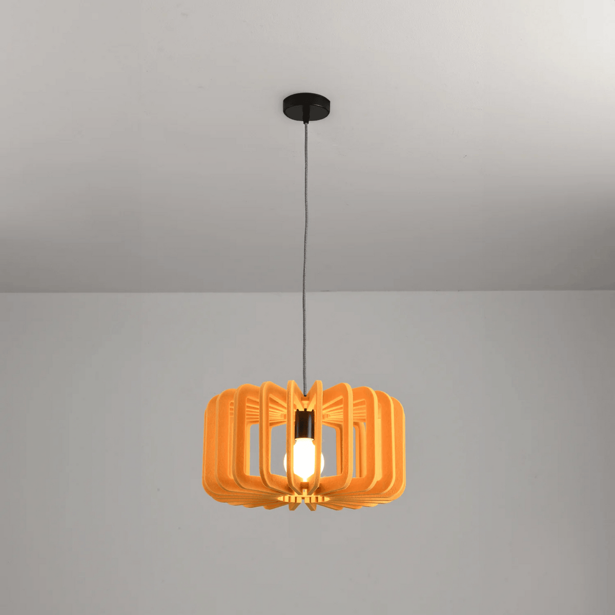 Akustik-Pendelleuchte mit Filzschirm, E27 | Designbeleuchtung mit Schallabsorption für Restaurant und Esszimmer, 40 cm | Sansoti