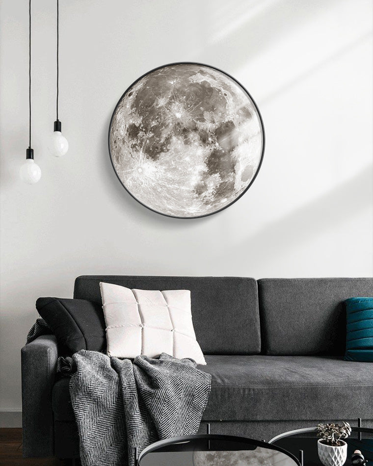 Wandleuchte Mond Wandbild LED Dimmbar Fernbedienung Wohnzimmer Schlafzimmer | Restfield