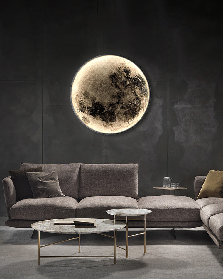 Wandleuchte Mond Wandbild LED Dimmbar Fernbedienung Wohnzimmer Schlafzimmer | Restfield