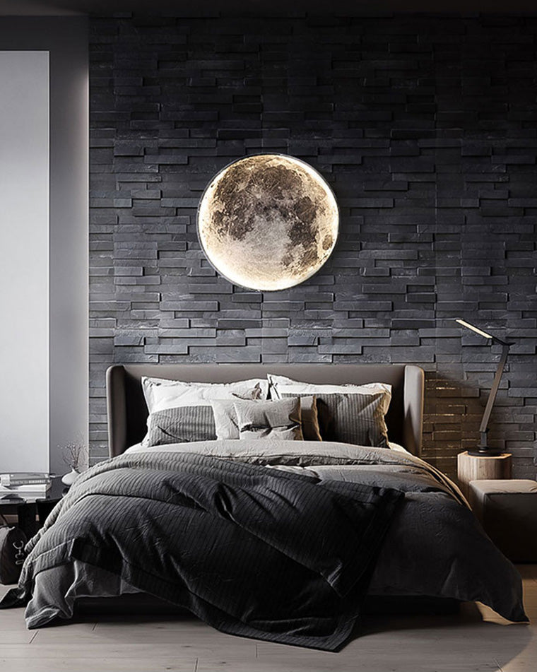 Wandleuchte Mond Wandbild LED Dimmbar Fernbedienung Wohnzimmer Schlafzimmer | Restfield