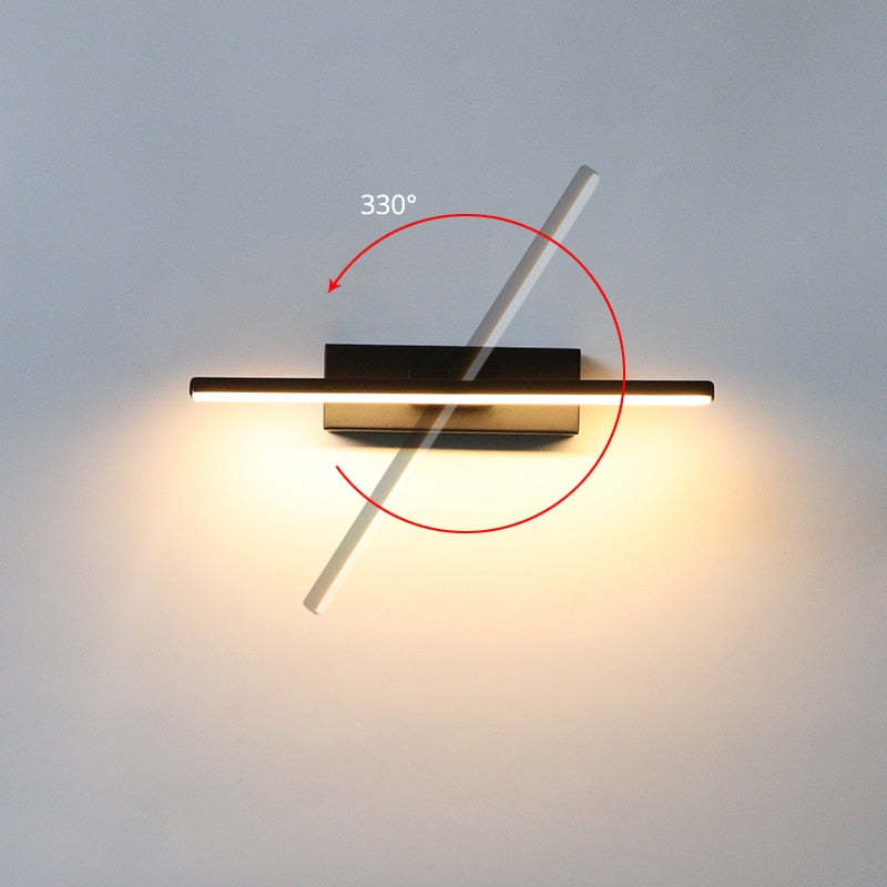 Modern LED Wall Light, Adjustable, Black and White, 30-50 cm, Accent Lighting for Hallway, Bedroom and Living Room | Sansoti