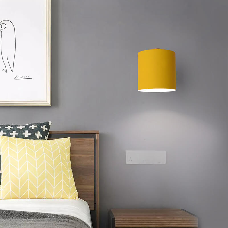 Applique Murale Métal Bois Réglable Chambre Salon Style Scandinave Couleur Macaron E27 Lampe de Chevet Applique Murale | Restfield