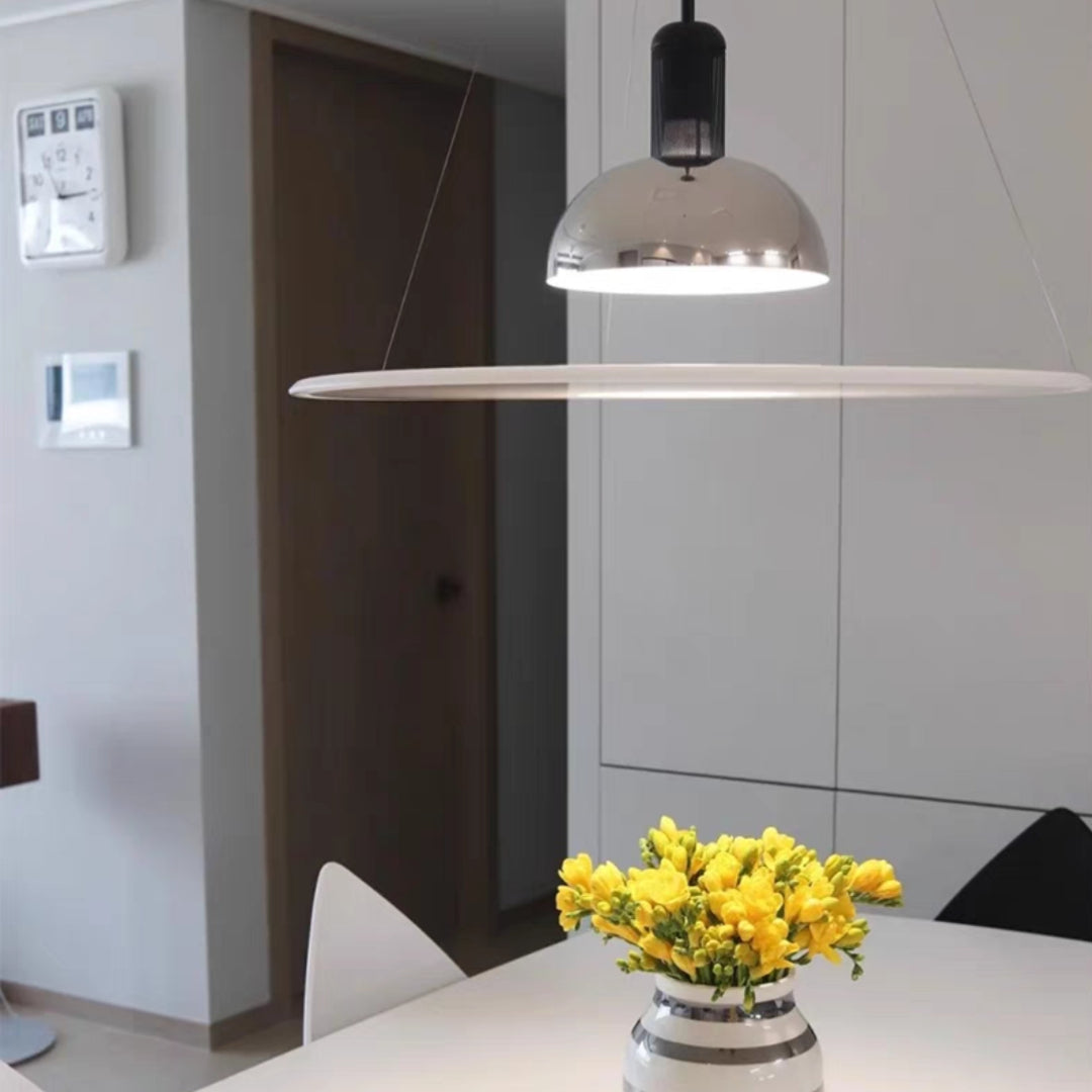 Minimalistische LED-Hängeleuchte aus Metall und Glas, E27, Esszimmer, Wohnzimmer, Schlafzimmer, skandinavische Pendelleuchte | Sansoti