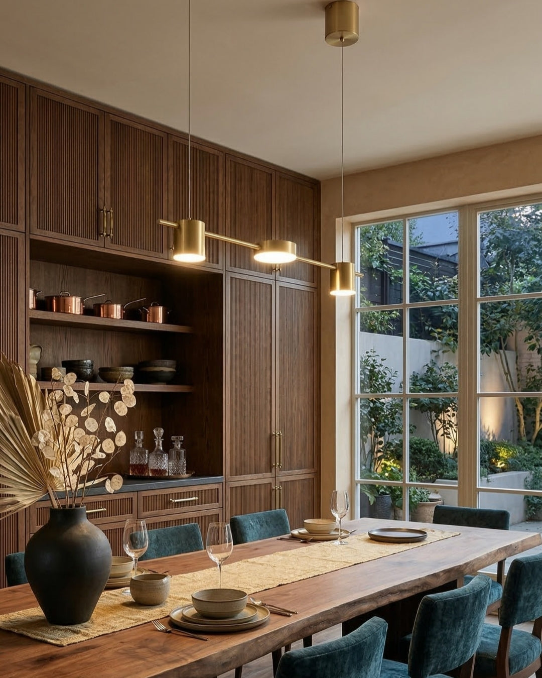 Lineaire LED Hanglamp Helios – Moderne Verlichting met Metaal en Acryl voor Eetkamer en Woonkamer | Sansoti
