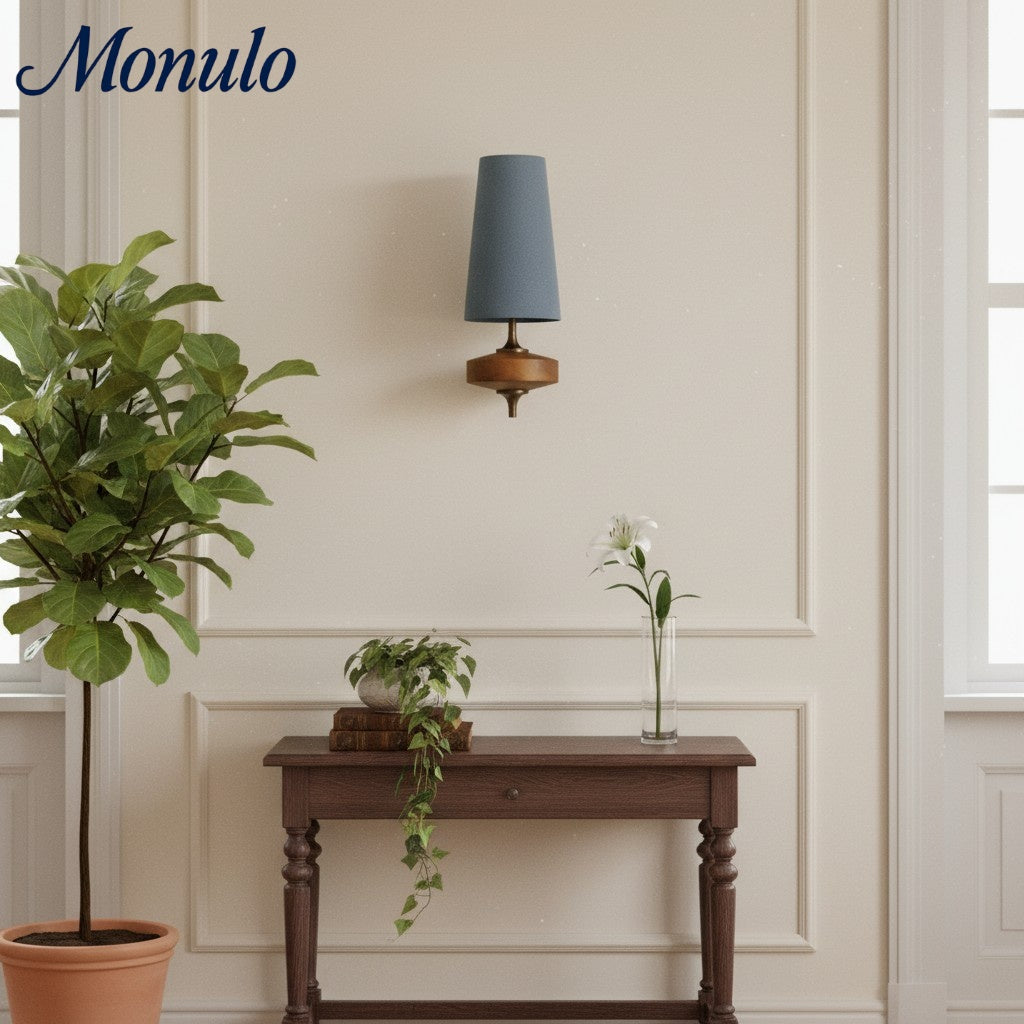 Retro Wandlamp met Stoffen Kap – Vintage Verlichting voor Slaapkamer | Sansoti
