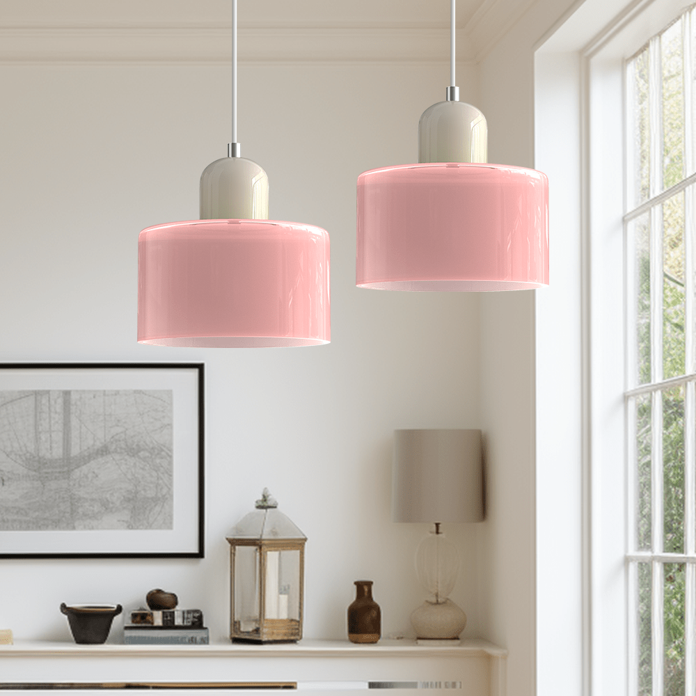 Glass Pendant Lamp Bauhaus Style Handwoven Finish Dining Room Living Room | Sansoti