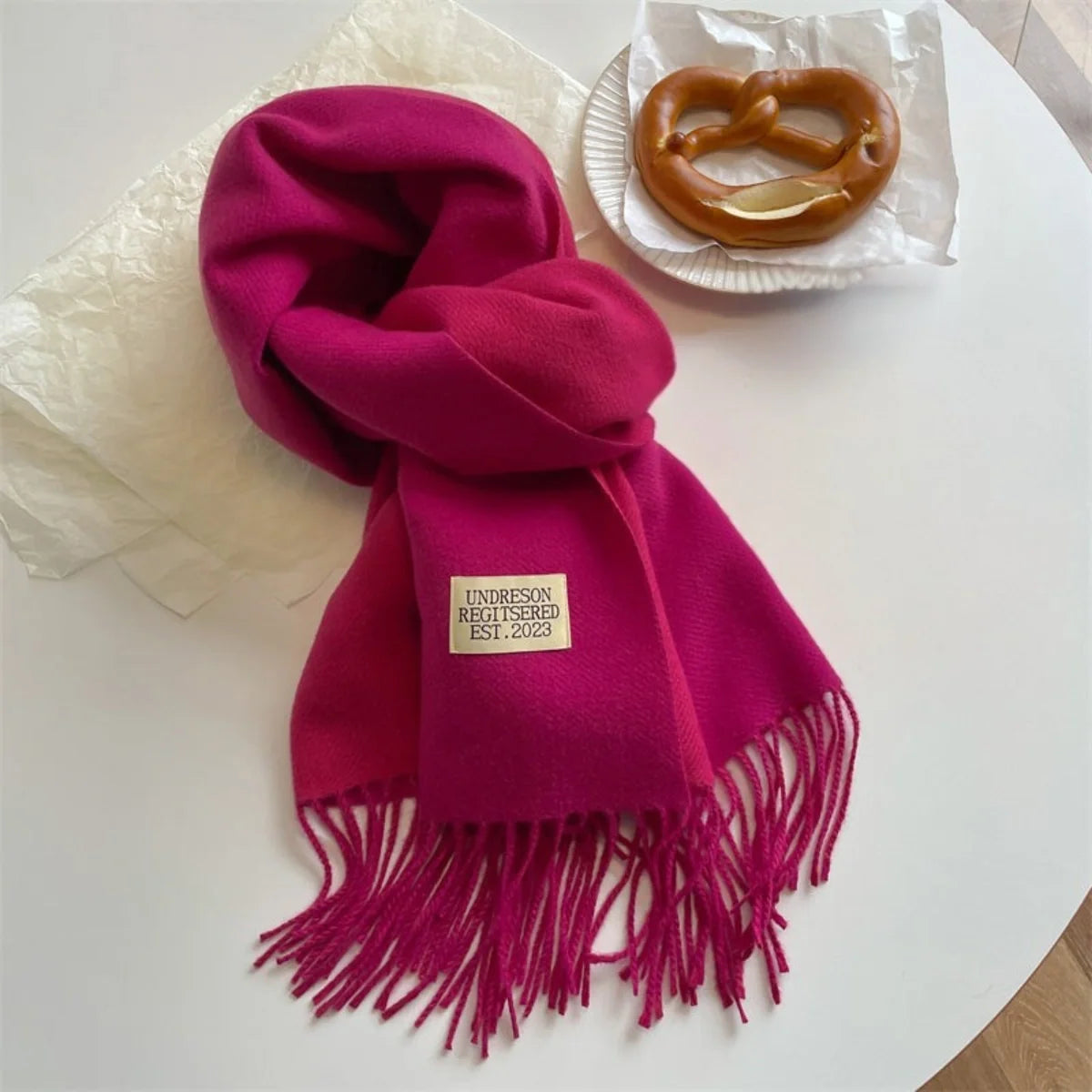 Étole réversible en laine pashmina à franges pour femme, écharpe d’hiver chaude, châle doux et élégant | Sansoti