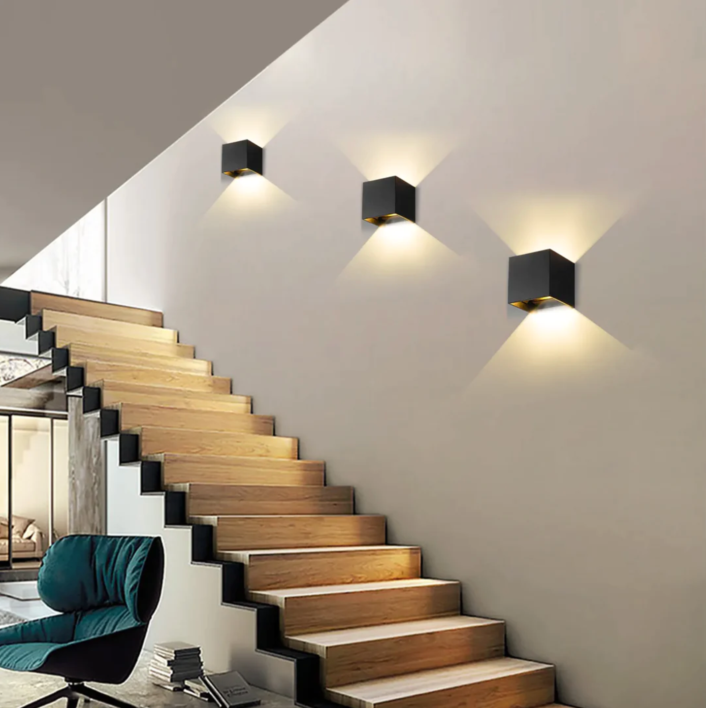 Draadloze Wandlamp met Sensor & USB Oplaadbaar – LED Sfeerverlichting voor Gang, Slaapkamer, Kast & Trap | Instelbare Lichtmodi | Sansoti