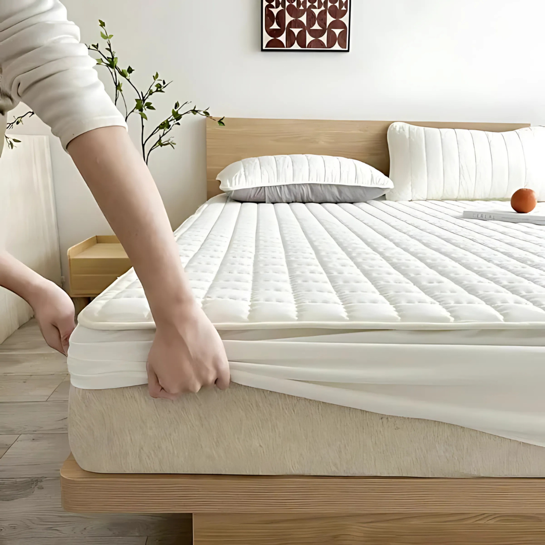 Protège-matelas déperlant avec couche supérieure matelassée pour une protection optimale et un confort accru dans la chambre | Sansoti