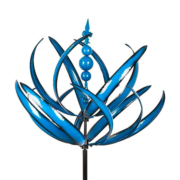 Tuinwindmolen Draaibaar Metaal Weervaan Vogel Design Blauw Rood 90cm voor Terras Tuin Balkon Decoratie | Sansoti