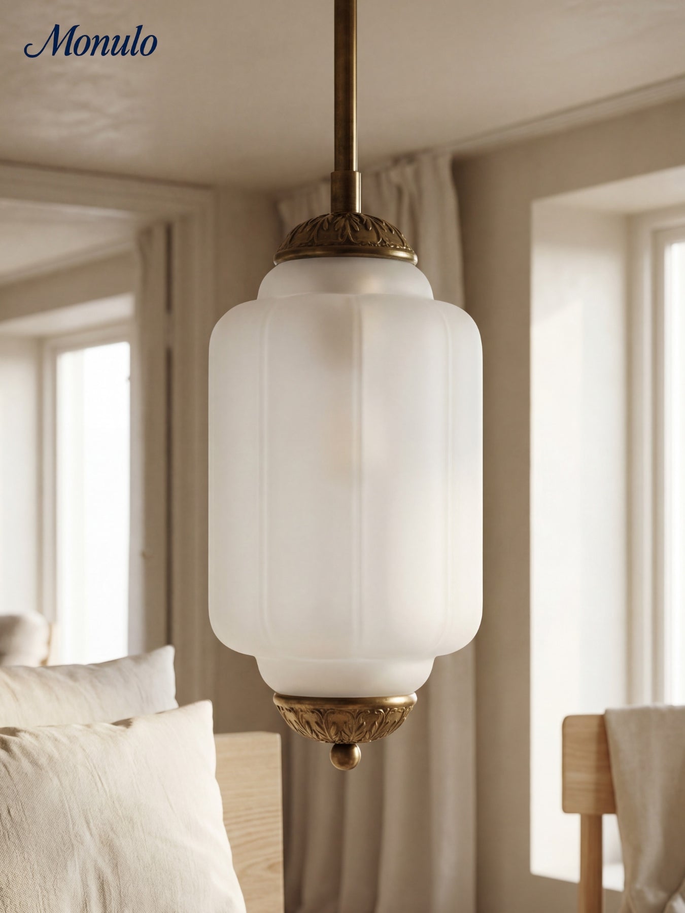 Vintage Glazen Hanglamp met Nostalgische Uitstraling – Verfijnde Verlichting voor Eetkamer en Keuken | Sansoti
