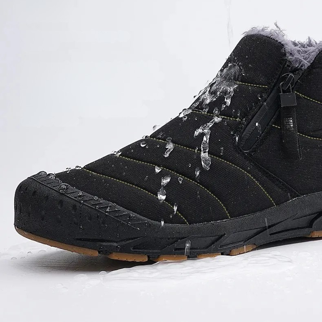 Waterproof Winter Boots Unisex Zipper Closure Fleece Lining Non-Slip Sole Snow Boots Men Women | Sansoti