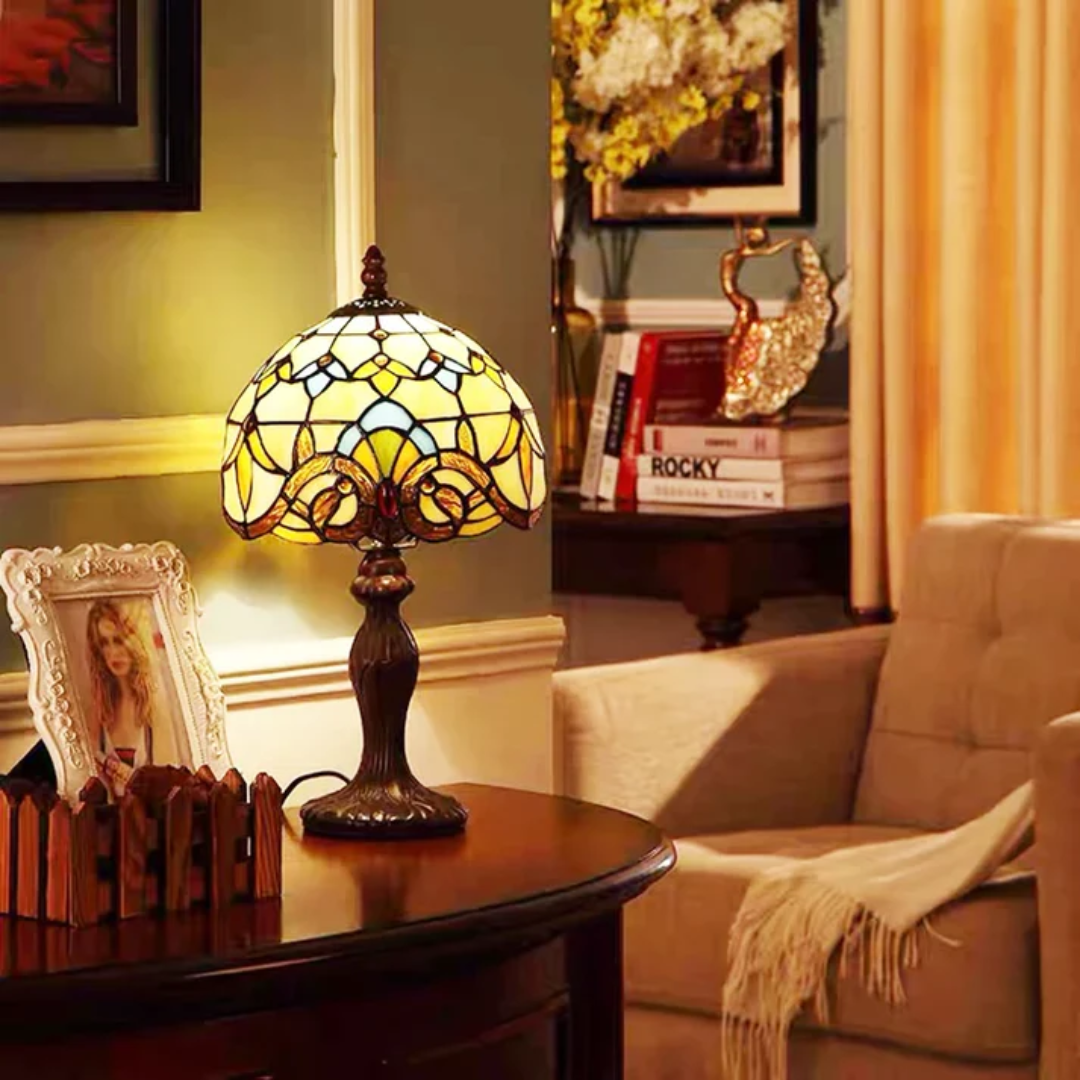 Wireless LED Table Lamp with Color-Changing Glass 37cm Mood Light Rechargeable Living Room Bedroom Office | Sansoti