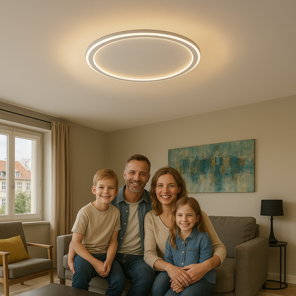 Dimbare LED Plafondlamp Rond Warm Wit 3000K Aluminium Acryl Woonkamer Eetkamer Gang Modern Minimalistisch Design | Sansoti