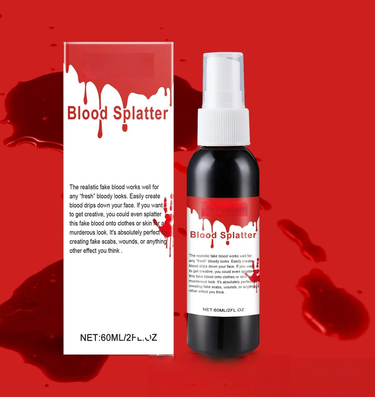 Kunstblutspray 120 ml Halloween-Schminkeffekt Cosplay-Horror-Partykostüm Theaterblut Wunden-Make-up Realistische Flüssigkeit | Sansoti