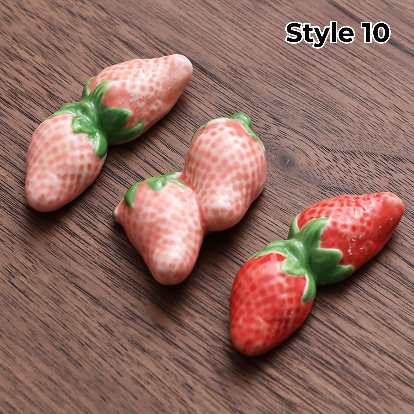 Support à baguettes en céramique avec motifs animaux et fruits – Lot de 3 | Sansoti
