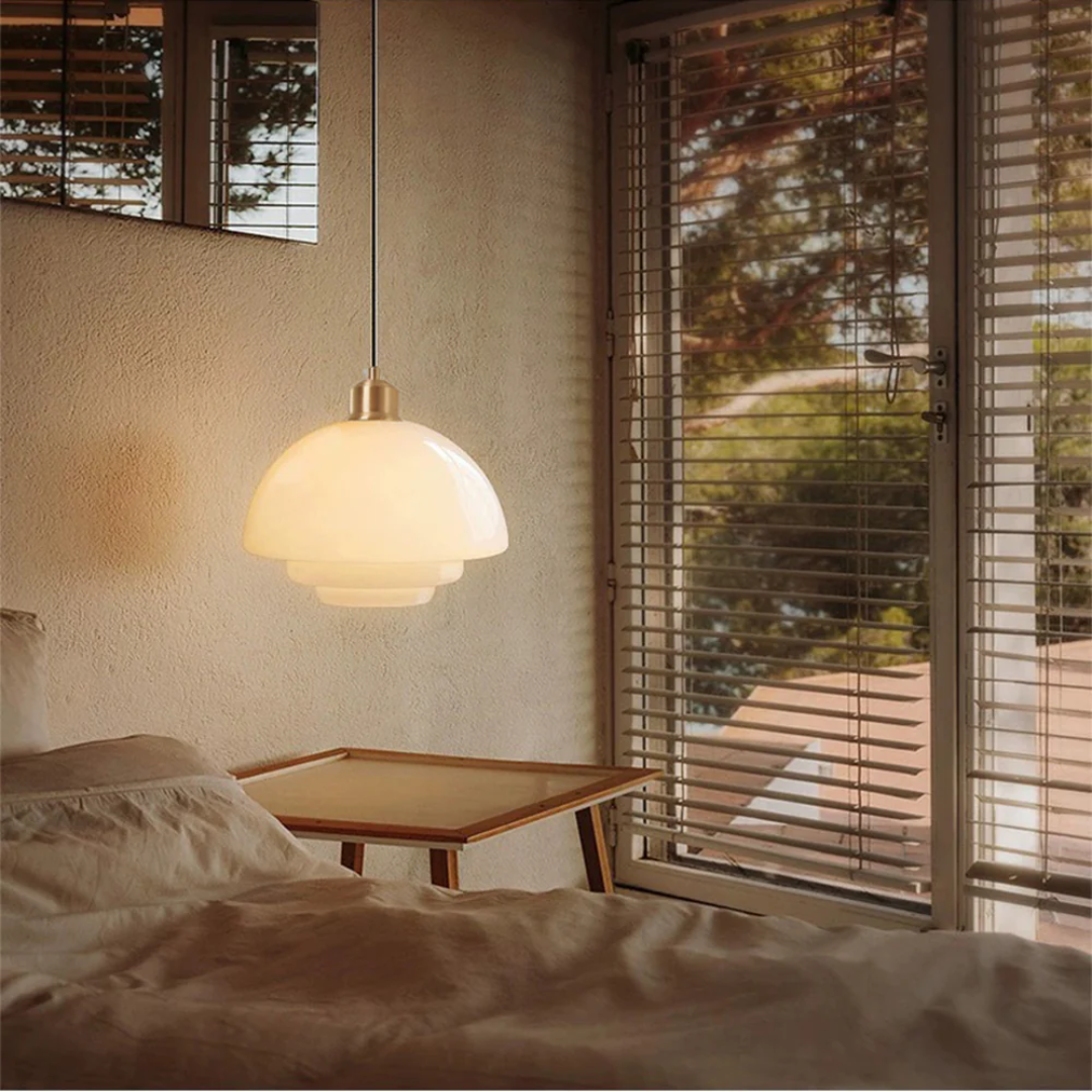 Hängelampe Glas E27 Gold Rund Wohnzimmer Esstisch Küche Organisches Design Stimmungslicht Modernes Interieur | Restfield