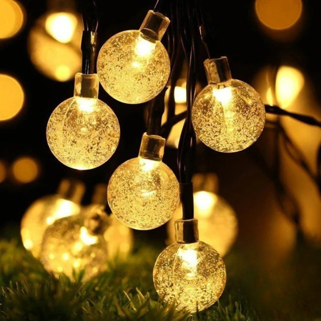 Éclairage de jardin solaire avec boules en cristal, 50-100 LED, éclairage extérieur de fête et d’ambiance, décoration de jardin | Sansoti