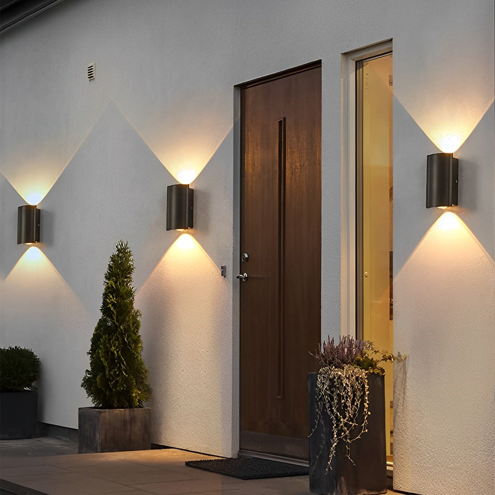 Moderne Buitenwandlamp Aluminium LED Waterdicht IP65 Zwart Sfeerlicht Tuinverlichting Gevelverlichting | Sansoti