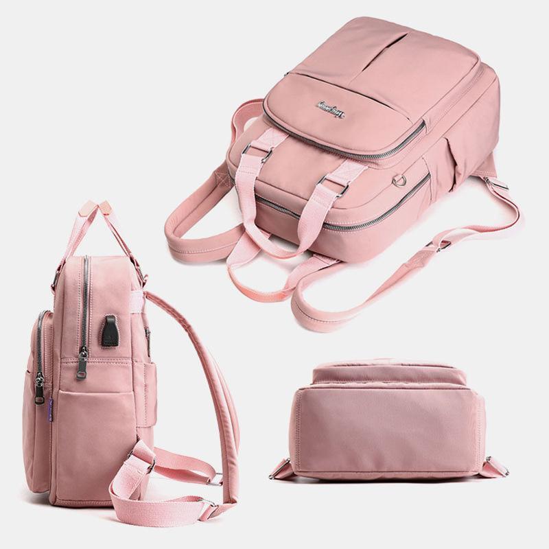 Waterdichte Dagelijkse Rugzak met USB Oplaadpoort Zwart Grijs Roze Groen Blauw Rood Multifunctioneel voor Werk School Reizen Laptop iPad Telefoon Opslag | Sansoti