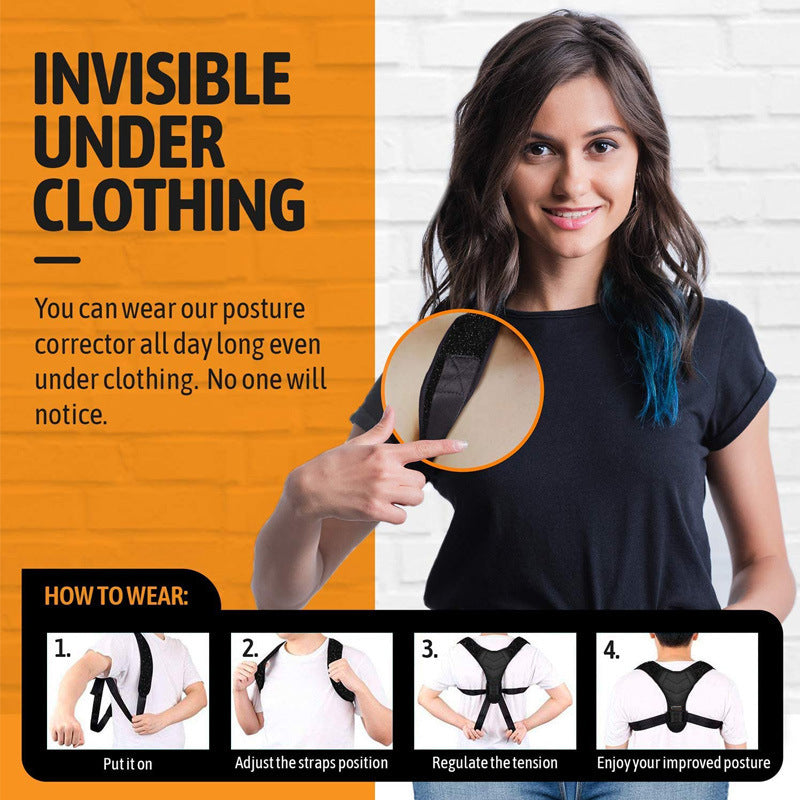 Posture Corrector for a Straight Back and Shoulders - Adjustable Support - Invisible Under Clothing | Sansoti