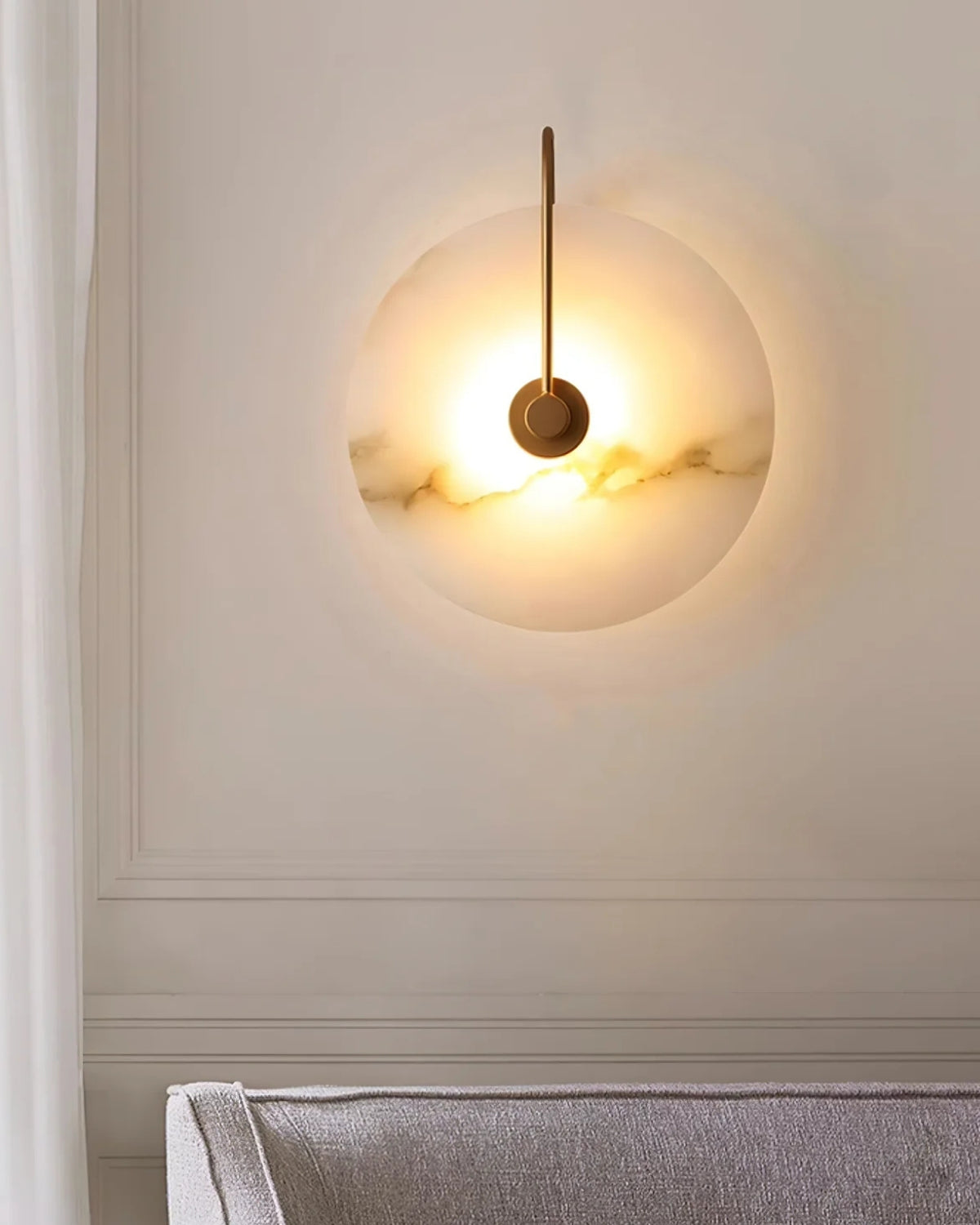 Ronde LED Wandlamp Acrylaat 20-25cm Zwart Goud Warm Licht Slaapkamer Hal | Sansoti