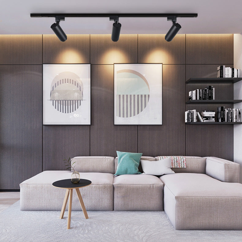 Schienenbeleuchtung LED Aluminium Schwarz Weiß 3-5 Spots Wohnzimmer Küche Flur Deckenstrahler Schienenstrahler Eingebettete LED Dimmbar | Restfield