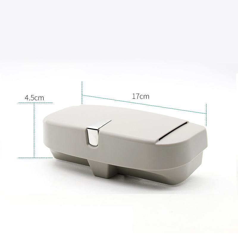 Brillenetui voor Auto Zonneklep - Fluwelen Opberghouder met Magneetslot Kaartenvakjes Penhouder Organizer | Sansoti