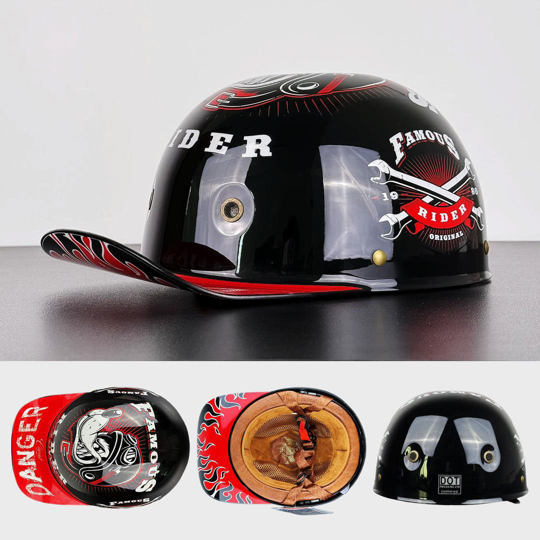 Motorhelm Halfopen Baseball Stijl DOT ECE Gecertificeerd Dagelijks Rijden Veiligheid Comfort Bescherming | Sansoti