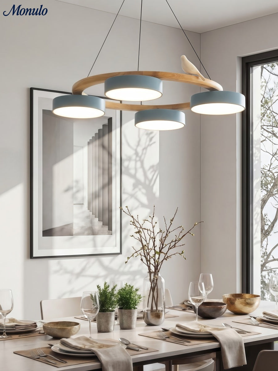 Decoratieve Vogelkroonluchter met Gekleurde Cirkels voor Eetkamer en Woonkamer | Sansoti