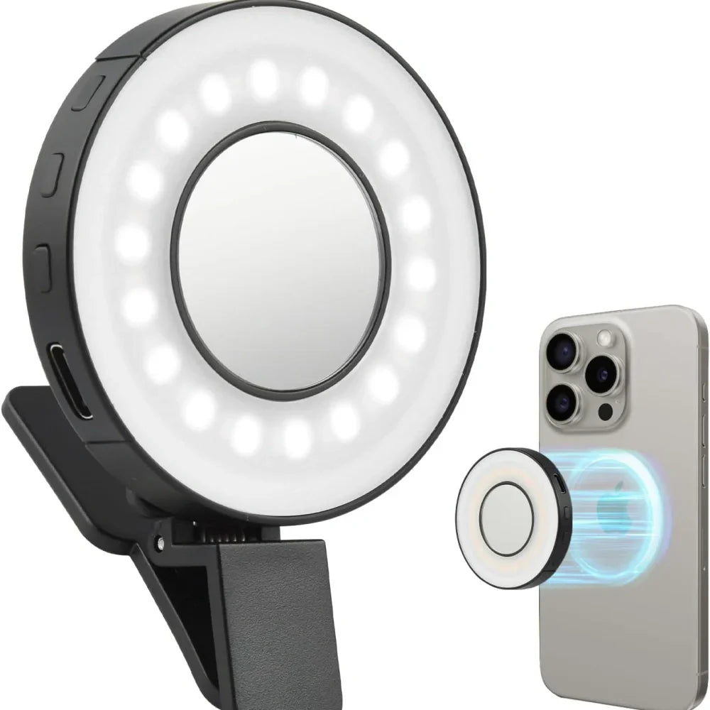 Magnetic LED Photo Light Portable Dimmable Rechargeable for Selfies Video Content Creation | Sansoti