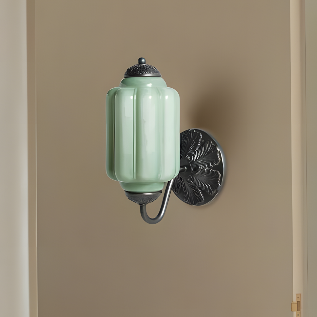 Vintage Wandlamp met Melkglas en Geolied Messing – Klassieke Retro Verlichting voor Hal, Slaapkamer, Woonkamer | Sansoti