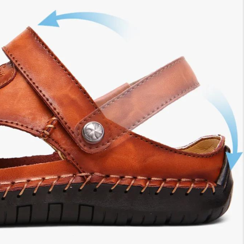 Orthopedische Heren Lederen Sandalen – Comfortabel Zomerse Slippers met Antislip Zool Casual Pantoffels | Sansoti