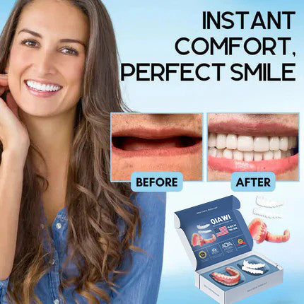 Cosmetic Denture Prosthesis for Adults, Removable Silicone Tooth Filling, Reusable, Natural White | Sansoti
