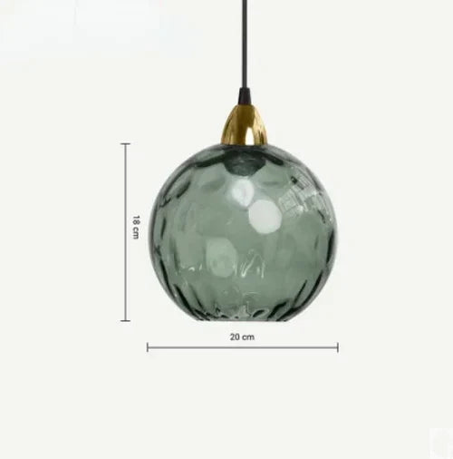 Szklana lampa wisząca w kształcie kuli z trzonkiem E27 i ciepłym światłem do salonu, jadalni i sypialni, oświetlenie nastrojowe, designerska | Sansoti