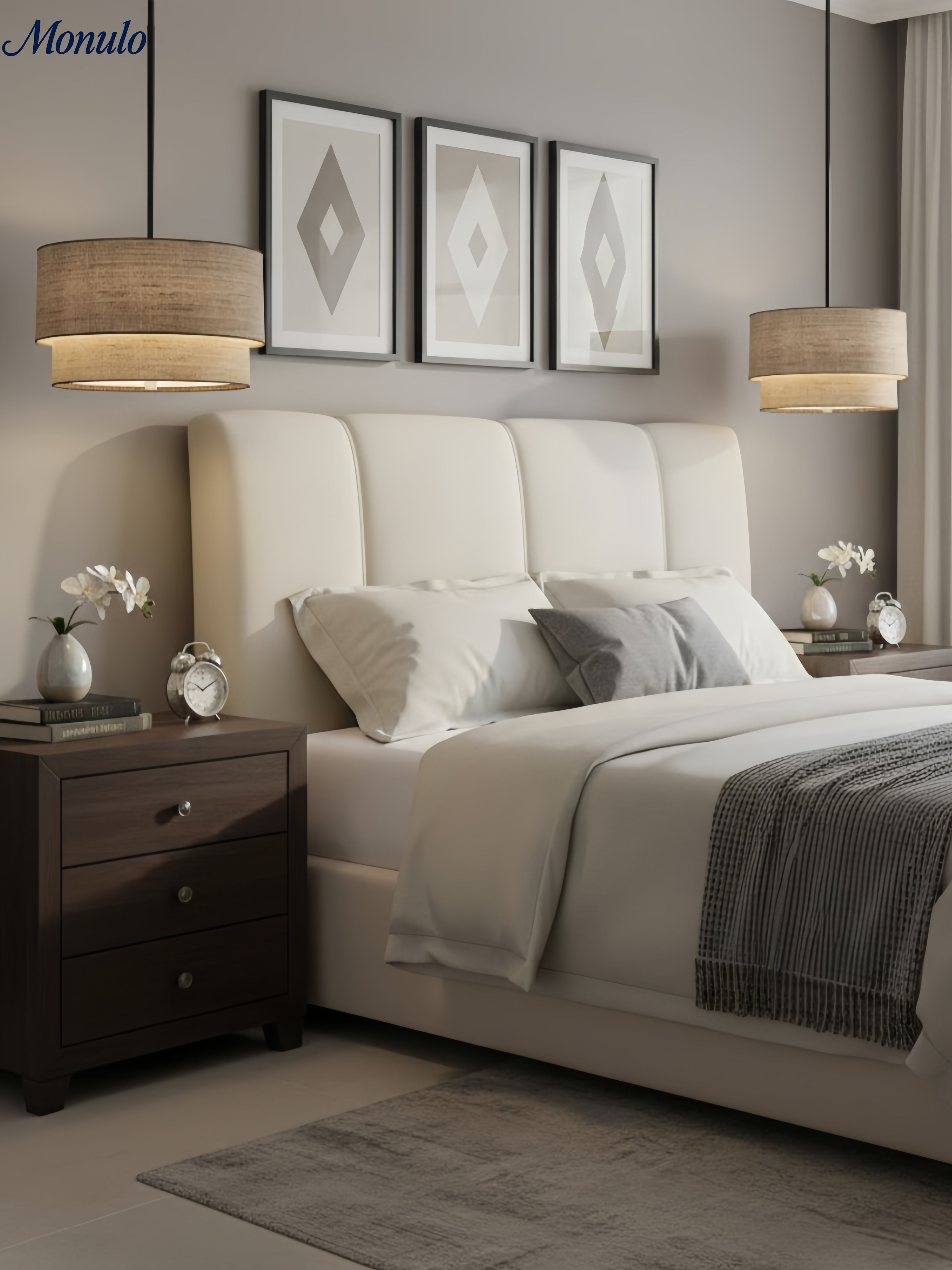 Dubbele Stoffen Drum Hanglamp – Moderne Gelaagde Kap Plafondlamp voor Eetkamer Woonkamer | Sansoti