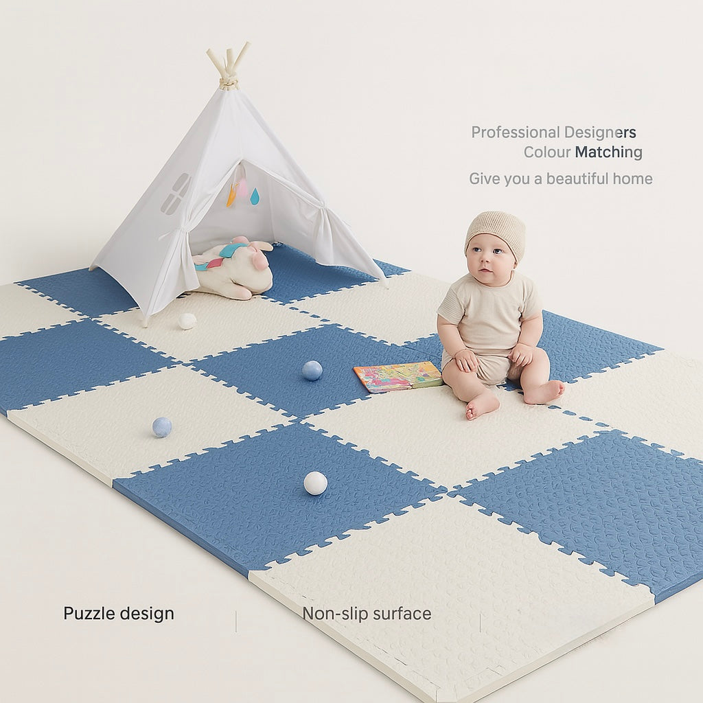 Tapis Puzzle Bébé Mousse EVA Dalles 30x30cm Antidérapant Tapis de Jeu Enfants Tapis Ramper Sol Doux Chambre Bébé Salle de Jeu | Restfield